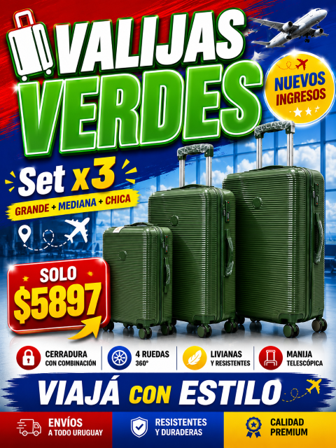 Valijas Verdes – Set x3
